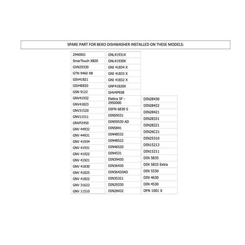 Tuyau flexible d'entrée d'eau Aqua Stop pour lave-vaisselle (ORIGINAL Beko) Référence : 1760360200 - 1760360100