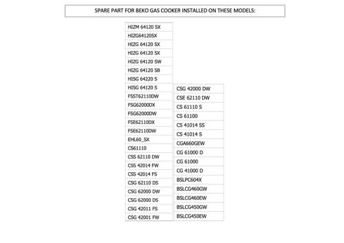 Chapeau de brûleur (ORIGINAL Beko) pour plaque de cuisson à gaz, 2 kW, référence de pièce: 419920279. uspshop.eu