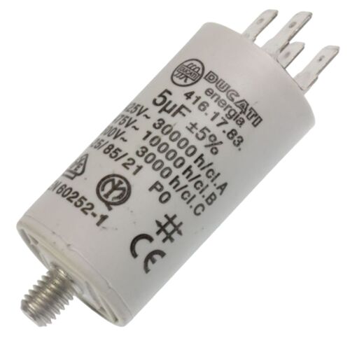 Condensateur 5µF 450V Machine à laver Lave-linge (481281728928 C00380338 INDESIT)