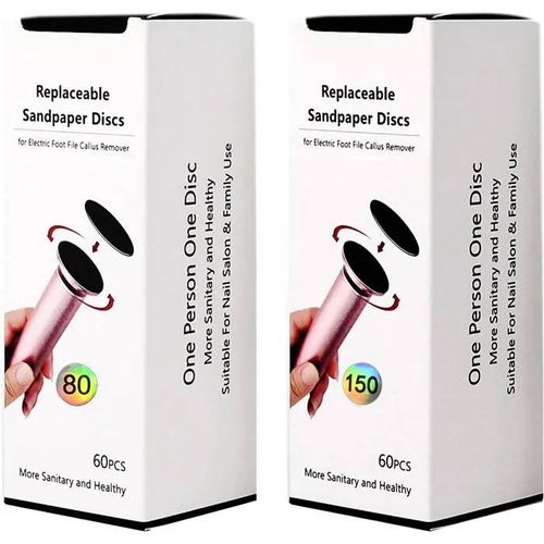 120 Disques Abrasifs De Remplacement Pour Râpe Électrique À Pieds - Pédicure Efficace (Grit 80 & 150).