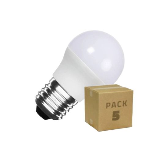 Pack 5 Ampoules Led 12/24v E27 5w 400 Lm G45 No Flicker 3000k Blanc Chaud