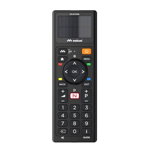 Télécommande universelle - MELICONI - SOLAR TV - Accès direct Netflix et Prime - Panneau solaire - Noir