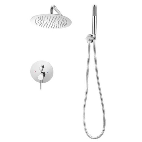 Ensemble de Robinetterie de Douche Encastrable-Duoku-Système de Douche avec Pommeau de Tête Rond de 25,4 cm-Douchette à Main et Kit