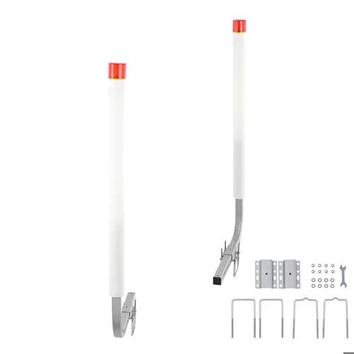 Guide De Remorque De Bateau-Duoku-1,17 M-Avec Lumières Led-2 Poteaux En Acier Galvanisé Antirouille Avec Pvc