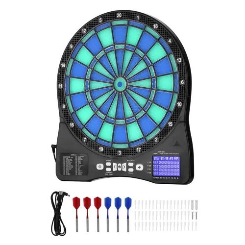 Cible Electronique pour Fléchettes-Duoku-Adaptée à 8 Joueurs-d'Un Eclairage LED-Proposant 48 Jeux et Plus de 500 Variantes