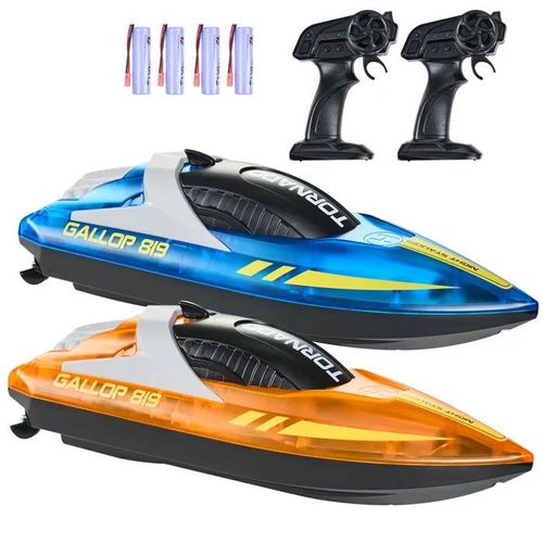 Bateaux Télécommandés-Duoku-Bateaux Télécommandés Pour Piscines Et Lacs-Bateaux De Course Avec Lumière Led-4 Piles Rechargeables-Duoku