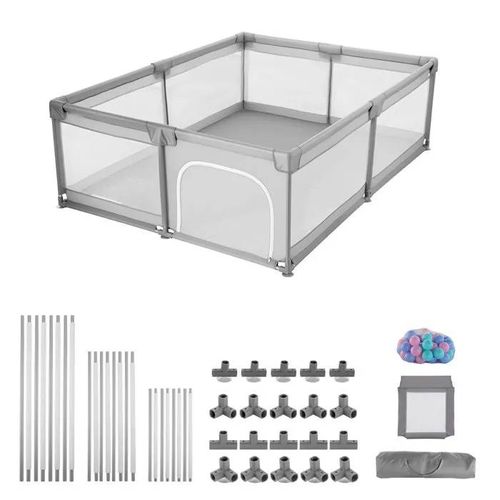 Parc Bébé 200 X 178,5 Cm-Duoku-Avec 50 Balles Océaniques-Sac De Transport-Maille Aérée-Barrière De Jeu Pour Tout-Petits