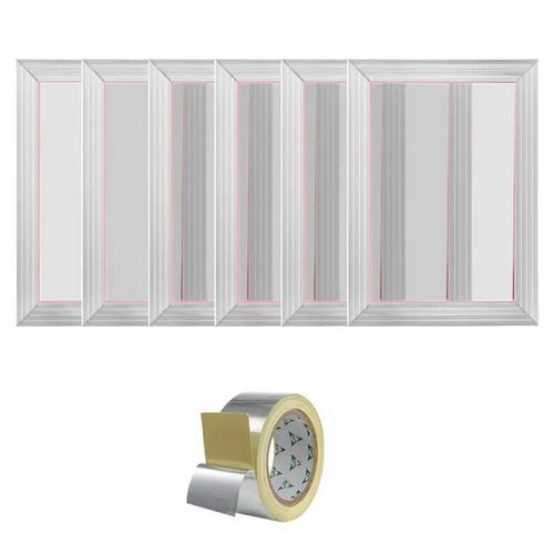 Kit De Sérigraphie-Duoku- 10 X 14" - Aluminium- 6 Cadres- Avec 110 Mailles En Nylon Haute Tension Et Ruban D'étanchéité