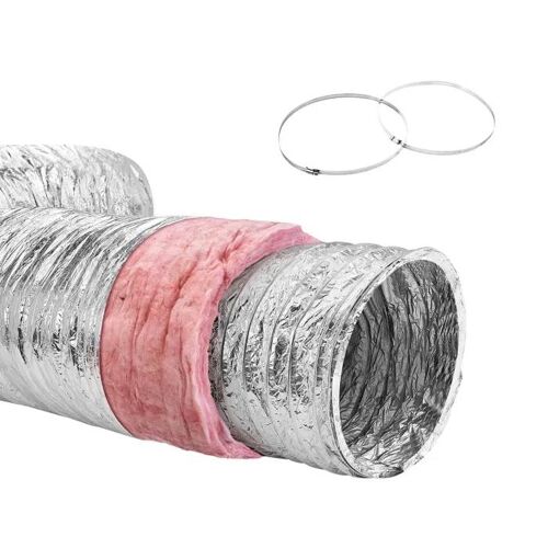 Tuyau d'Aération - DUOKU - 127 mm - Protection à Trois Couches - R-6.0 - 7,62 m Flexible Isolé