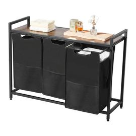 Panier à Linge à 3 Compartiments-Duoku-Organisateur de Linge pour Vêtements, Buanderie, Chambre ou Salle de Bain