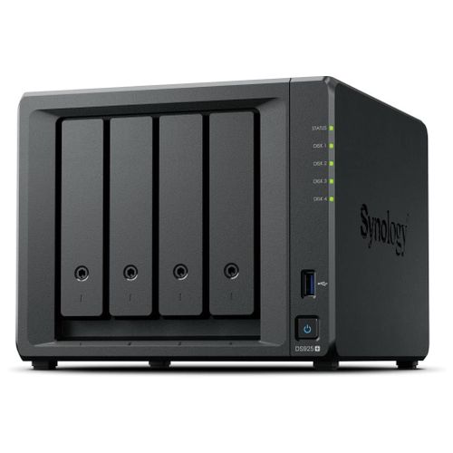 Synology DiskStation DS925+ serveur de stockage NAS Ryzen Embedded V1500B 4 Go DDR4 0 To Noir