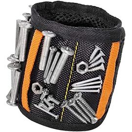 Poignet magnétique pour outils de bricolage avec niveau à bulle intégré - 2 poches pour vis et accessoires, matériau respirant 1680D, ajustable unisexe pour hommes et femmes (36 cm, 100g)