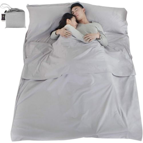 Sac De Couchage Double Couche En Coton Thermique 120x210 Cm, Doublure Multifonctionnelle Douce Et Respirante Pour Voyages, Camping Et Hôtels