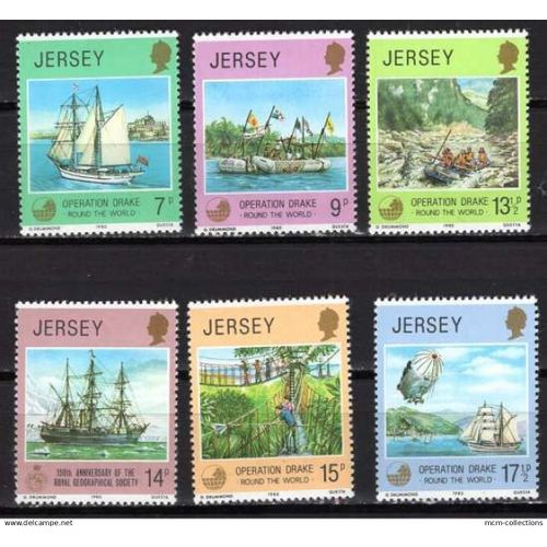 Jersey 1980 Operation Scientifique Drake Neuf** Yvert N° 222-27