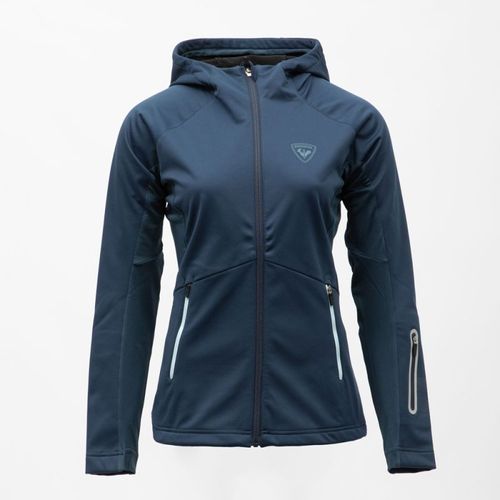 Veste À Capuche Cintrée Softshell Bleu Marine Poches Zippées Bleu Ciel Femme Rossignol