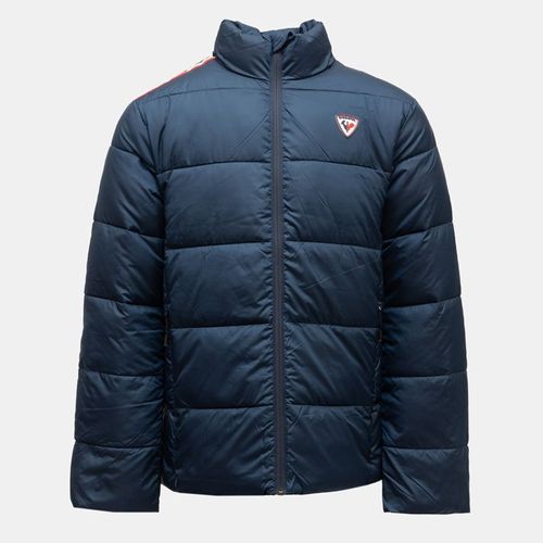 Doudoune Unie Avec Bande Colorée Navy Cesar Col Montant Homme Rossignol