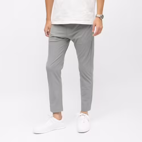 Pantalon Toile Coton 7/8 Ème Ajusté Gris Homme Dockers