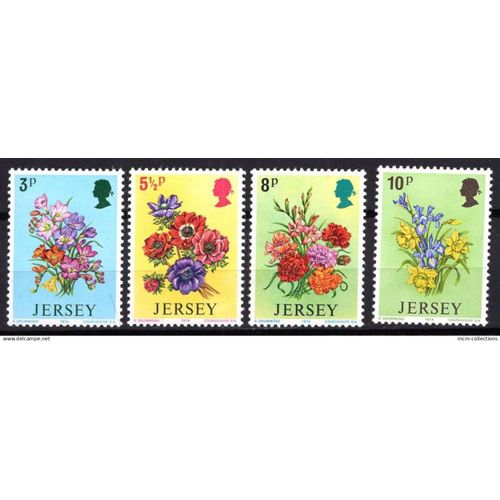 Jersey 1974 Serie Les Fleurs Diverses Neuf** : Yvert N° 89-92