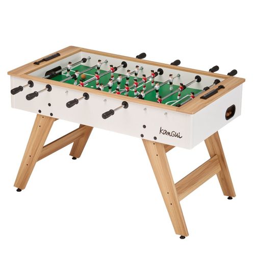 Baby foot ado & adultes - Blanc/bois - 3 balles liège - 2 à 4 joueurs