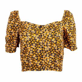 Haut Court Manches Courtes Col Carré À Fleurs Femme Best Mountain