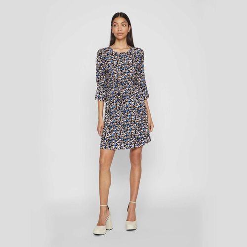 Robe Courte Manches 3/4 Imprimée Floral Femme Vila