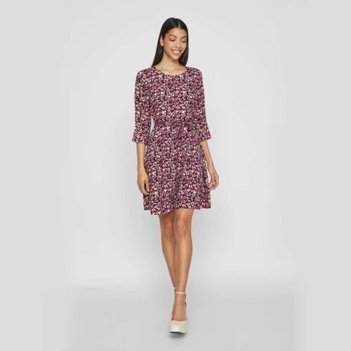 Robe Courte Manches 3/4 Imprimée Floral Femme Vila