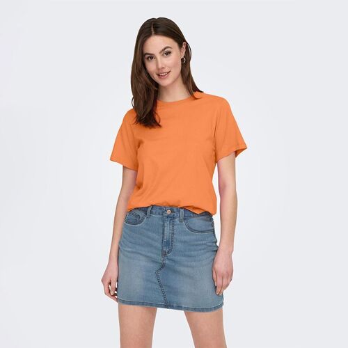 Haut Manches Courtes Pisa Col Rond 100% Coton Cloud Dancer Femme Jdy