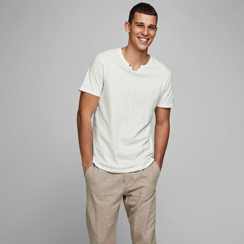 Tee Shirt Jersey Col V Boutonné Homme Jack & Jones