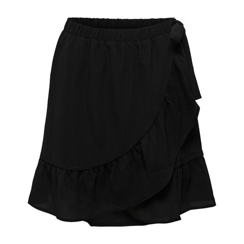 Jupe Courte Portefeuille À Volants Noir Femme Only