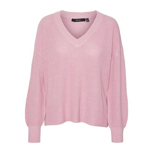 Pull Zia Vert Gris Col V Manches Longues Femme Vero Moda