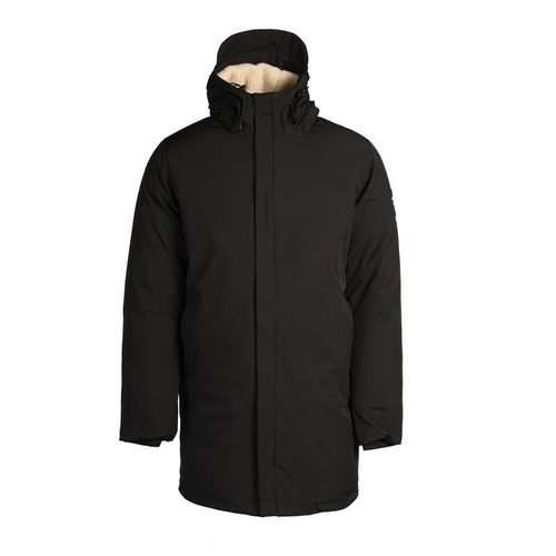 Parka Blanco Regular Avec Capuche Fausse Fourrure Homme Paragoose