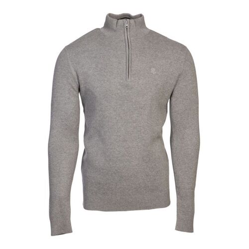 Pull Col Zippé Coton Ajusté Homme Bill Tornade
