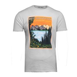 Tee Shirt Col Rond Imprimé Paysage De Montagne Homme Best Mountain
