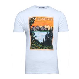 Tee Shirt Col Rond Imprimé Paysage De Montagne Homme Best Mountain