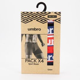 Lot De 4 Boxers Rouge/Blanc/Noir/Bleu Homme Umbro