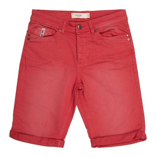 Short Coton Rouge Avec Ourlets Effet Délavé Homme Deeluxe 74