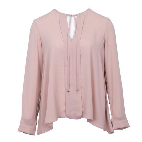 Chemisier Rose Pastel Leger Asymétrique Col V Femme Imperial