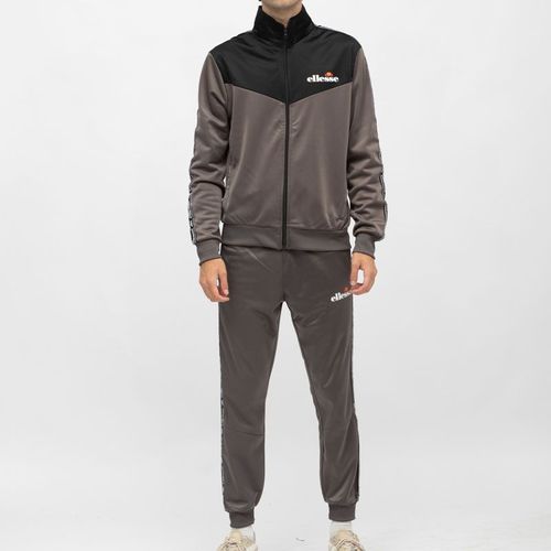 Ensemble Veste De Sport Gris Foncé Avec Bandes Noires Homme Ellesse