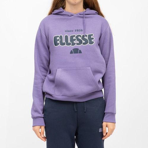 Sweat À Capuche Violet Coton Avec Grand Logo Poitrine Femme Ellesse