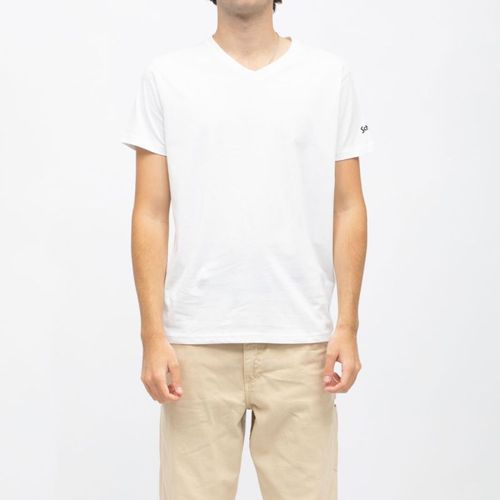 Tee Shirt Coton Col V Basique Uni Homme Schott