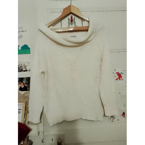 Pull Blanc Épaules Dénudées 42 Xl Bonobo.
