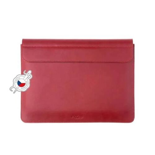 Étui en cuir véritable FIXED Oxford pour Apple MacBook Pro 14", rouge