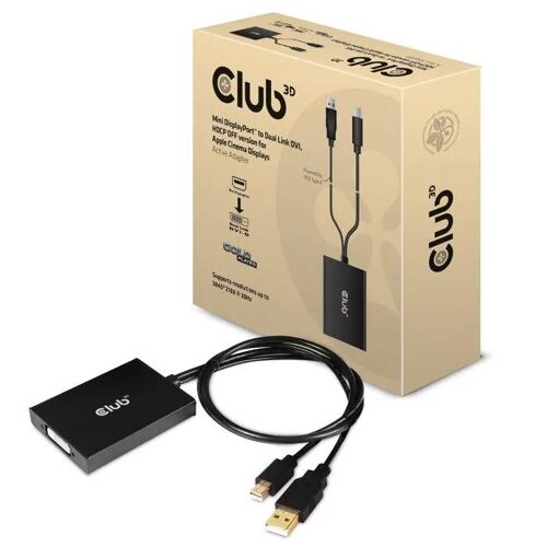 Adaptateur Actif Mini DP vers Dual Link DVI - Club 3d - CAC-1130-A - 0,6m - HDCP Off - Noir