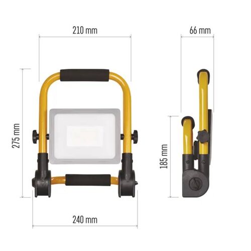 Spot Portable - Emos - Ilio - 31w - 2800lm - Ip44 - Noir/Jaune