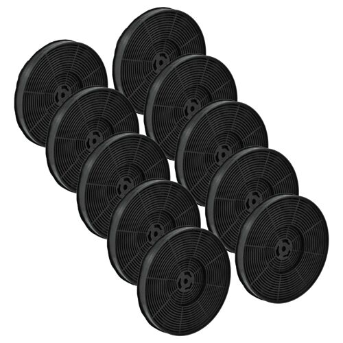 vhbw 10x Filtres à charbon actif compatible avec Respekta CH 77090 S, CH 77060 S, CH4291IX, CH 77060 W, CH 3100 GIS-A hotte aspirante - 17,5 cm