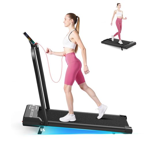 Tapis Roulant Pliable Pour La Maison : Équipé D'Un Moteur De 2,5 Cv, D'Une Capacité De Charge De 120 Kg, D'Un Réglage D'Inclinaison De 5 %, D'Une Plage De Vitesse De 1 À 8 Km/H, Couleur Noir