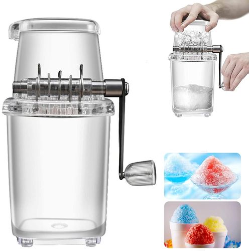 Broyeur à glace manuel avec lames en acier inoxydable, machine à glace pilée portable facile à utiliser pour cocktails et smoothies, 25 x 16 x 12 cm, 0.57 kg