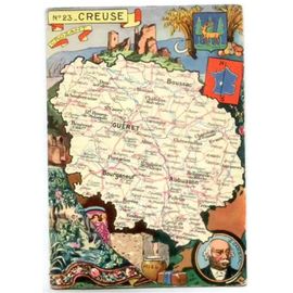 Carte Postale - Carte Du Département De La Creuse - 23