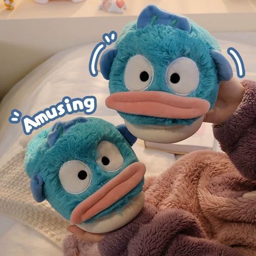 Pantoufles En Coton À Motif De Poissons Moches, Pointure 6,5-7.