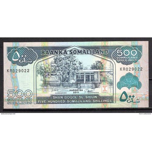 Billet De Banque Somaliland 500 Sl Shilin 2011neuf Unc Pick 6  Dimension 145 × 66 Mm